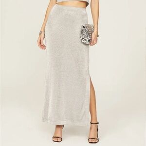 Third Form Silver Skirt Size 4 Maxi Side Slit